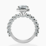 Platinum Enchanté Side Stones Halo Lab Diamond Ring side right image one