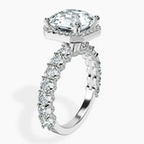 18kt White Gold Enchanté Side Stones Halo Lab Diamond Ring standing product image one
