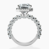 18kt White Gold Enchanté Side Stones Halo Lab Diamond Ring side right image one