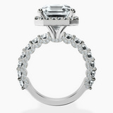 Platinum Enchanté Side Stones Halo Lab Diamond Ring side right image one