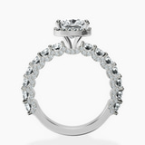 Platinum Enchanté Side Stones Halo Lab Diamond Ring side right image one