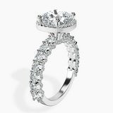 Platinum Enchanté Side Stones Halo Lab Diamond Ring standing product image one