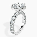 18kt White Gold Enchanté Side Stones Halo Lab Diamond Ring standing product image one