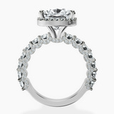 18kt White Gold Enchanté Side Stones Halo Lab Diamond Ring side right image one