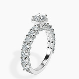 Platinum Enchanté Side Stones Halo Lab Diamond Ring standing product image one