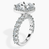 10kt White Gold Enchanté Side Stones Halo Lab Diamond Ring standing product image one
