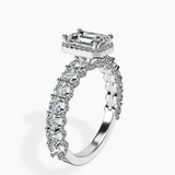 Platinum Enchanté Side Stones Halo Lab Diamond Ring standing product image one