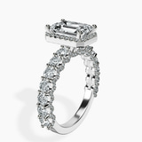 Platinum Enchanté Side Stones Halo Lab Diamond Ring standing product image one