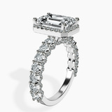 14kt White Gold Enchanté Side Stones Halo Lab Diamond Ring standing product image one