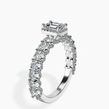Platinum Enchanté Side Stones Halo Lab Diamond Ring standing product image one