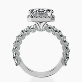 Platinum Enchanté Side Stones Halo Lab Diamond Ring side right image one