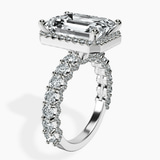 Platinum Enchanté Side Stones Halo Lab Diamond Ring standing product image one