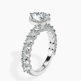 Platinum Enchanté Side Stones Halo Lab Diamond Ring standing product image one