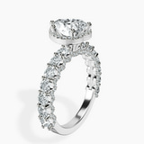 18ct White Gold Enchanté Side Stones Halo Lab Diamond Ring standing product image one