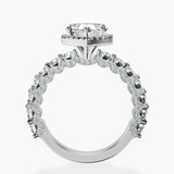 18ct White Gold Enchanté Side Stones Halo Lab Diamond Ring side right image one