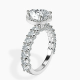 Platinum Enchanté Side Stones Halo Lab Diamond Ring standing product image one