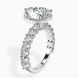 Platinum Enchanté Side Stones Halo Lab Diamond Ring standing product image one