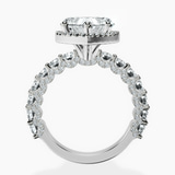 Platinum Enchanté Side Stones Halo Lab Diamond Ring side right image one