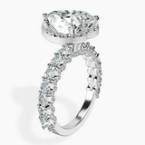 Platinum Enchanté Side Stones Halo Lab Diamond Ring standing product image one
