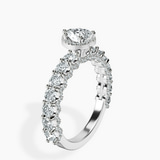 10kt White Gold Enchanté Side Stones Halo Lab Diamond Ring standing product image one
