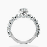 10kt White Gold Enchanté Side Stones Halo Lab Diamond Ring side right image one