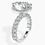 Platinum Enchanté Side Stones Halo Lab Diamond Ring standing product image one