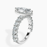 18ct White Gold Enchanté Side Stones Halo Lab Diamond Ring standing product image one