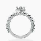 18ct White Gold Enchanté Side Stones Halo Lab Diamond Ring side right image one
