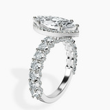 Platinum Enchanté Side Stones Halo Lab Diamond Ring standing product image one