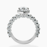 Platinum Enchanté Side Stones Halo Lab Diamond Ring side right image one