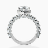 14kt White Gold Enchanté Side Stones Halo Lab Diamond Ring side right image one