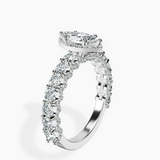 Platinum Enchanté Side Stones Halo Lab Diamond Ring standing product image one