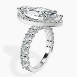 Platinum Enchanté Side Stones Halo Lab Diamond Ring standing product image one