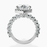 Platinum Enchanté Side Stones Halo Lab Diamond Ring side right image one