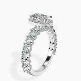 Platinum Enchanté Side Stones Halo Lab Diamond Ring standing product image one