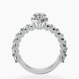 Platinum Enchanté Side Stones Halo Lab Diamond Ring side right image one
