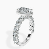 Platinum Enchanté Side Stones Halo Lab Diamond Ring standing product image one