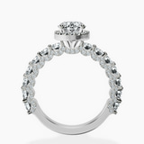 Platinum Enchanté Side Stones Halo Lab Diamond Ring side right image one