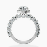 14kt White Gold Enchanté Side Stones Halo Lab Diamond Ring side right image one