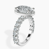 Platinum Enchanté Side Stones Halo Lab Diamond Ring standing product image one