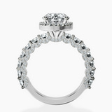Platinum Enchanté Side Stones Halo Lab Diamond Ring side right image one