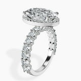 Platinum Enchanté Side Stones Halo Lab Diamond Ring standing product image one