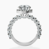 Platinum Enchanté Side Stones Halo Lab Diamond Ring side right image one