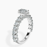 Platinum Enchanté Side Stones Halo Lab Diamond Ring standing product image one