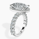 Platinum Enchanté Side Stones Halo Lab Diamond Ring standing product image one