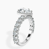 Platinum Enchanté Side Stones Halo Lab Diamond Ring standing product image one