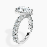 Platinum Enchanté Side Stones Halo Lab Diamond Ring standing product image one
