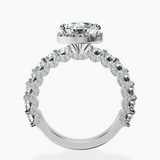 Platinum Enchanté Side Stones Halo Lab Diamond Ring side right image one