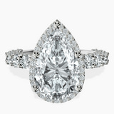 10kt White Gold Enchanté Side Stones Halo Lab Diamond Ring front image