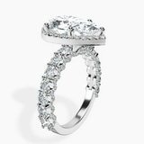 10kt White Gold Enchanté Side Stones Halo Lab Diamond Ring standing product image one
